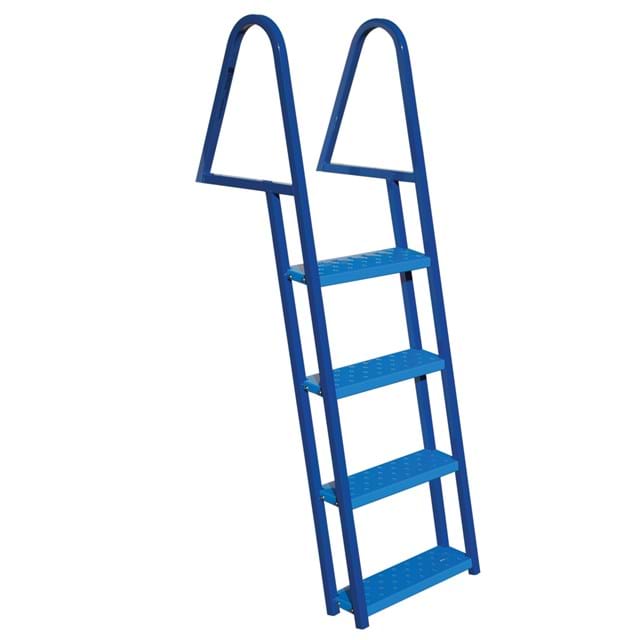 4-Step Blue Powder-Coat Dock Ladder, 300 lb. capacity