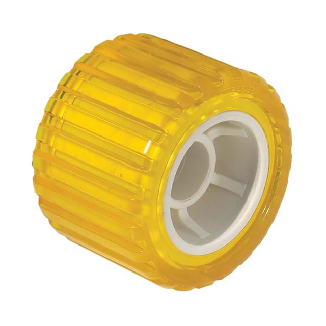 4 in. Amber PVC Ribbed Wobble Roller with 1-1/8 in. Shaft