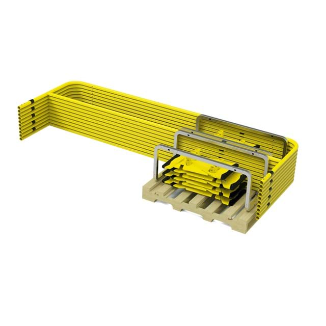 Stack Pallet Kit - 11 Yellow 10 ft. Guardrails & 12 UCC Bases