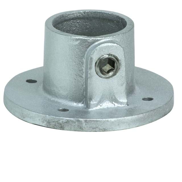 Tie Down Engineering Zip Rail Pipe Fittings Base Flange | Cast Iron or Aluminum Options | For Roof Guardrails | OSHA Compliant | Roofing Tools and Accessories