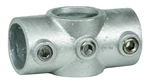 13712 Tie Down Engineering Zip Rail Pipe Fittings Cross | Cast Iron or Aluminum Options | For Roof Guardrails | OSHA Compliant | Roofing Tools and Accessories