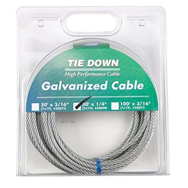 1/4 in. x 50 ft. Galvanized Cable w/ Swagged Loop and Thimble