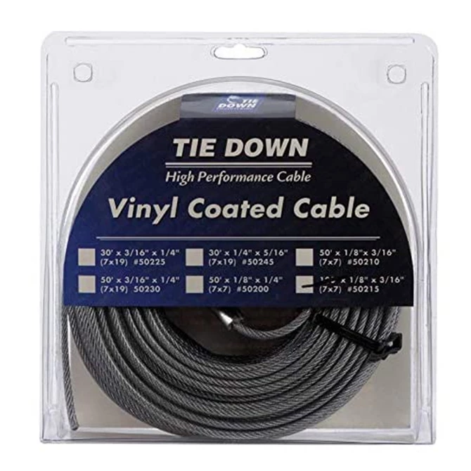 Tie Down 50215 1/8 in. ID x 3/16 in. OD x 100 ft. Galvanized Cable