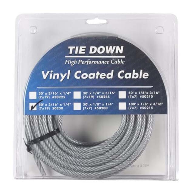 3/16 in. ID x 1/4 in. OD x 50 ft. Galvanized Cable