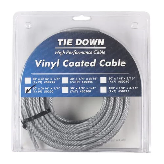 Tie Down 50230 3/16 in. ID x 1/4 in. OD x 50 ft. Galvanized Cable