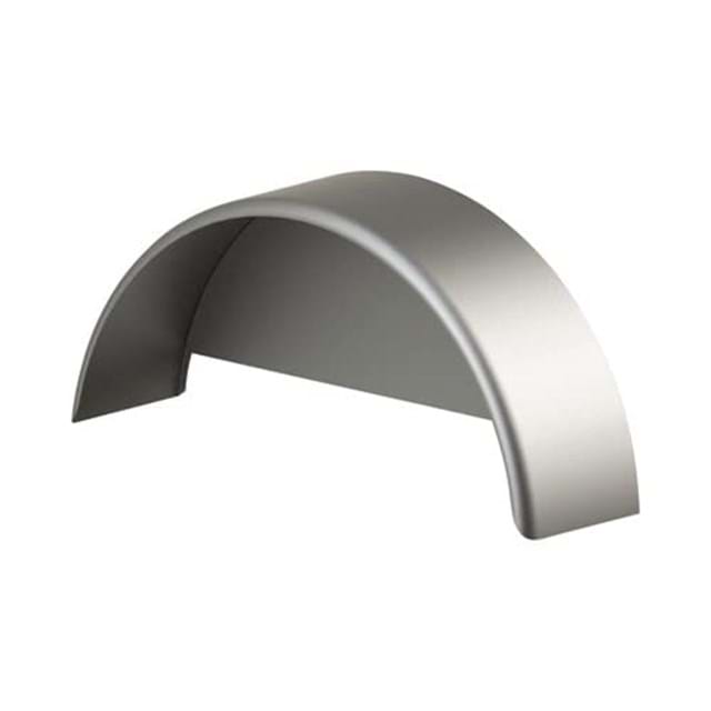 Silver 9"x 32"x 15" Single Round Steel Fender with Skirt,1 Pack