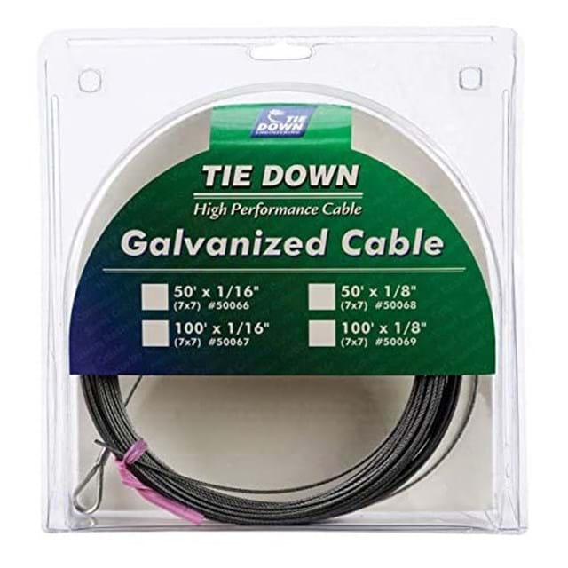 1/16 in. x 100 ft. Galvanized Cable w/ Swagged Loop and Thimble