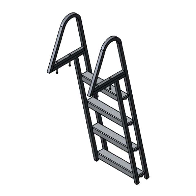 4-Step Marine-grade Aluminum Dock Ladder, 300 lb. capacity