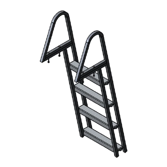 Tie Down 29274 4-Step Marine-grade Aluminum Dock Ladder, 300 lb. capacity