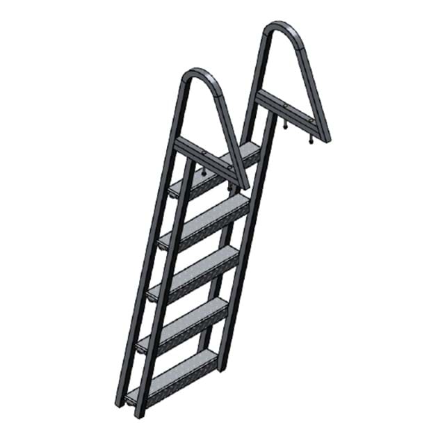 5-Step Marine-grade Aluminum Dock Ladder, 300 lb. capacity