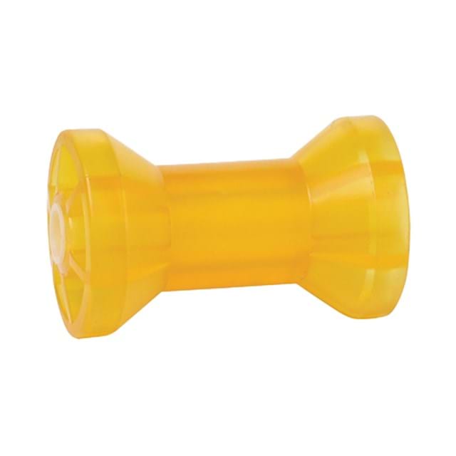 4 in. Amber PVC Spool Type Keel Roller with 5/8 in. Shaft
