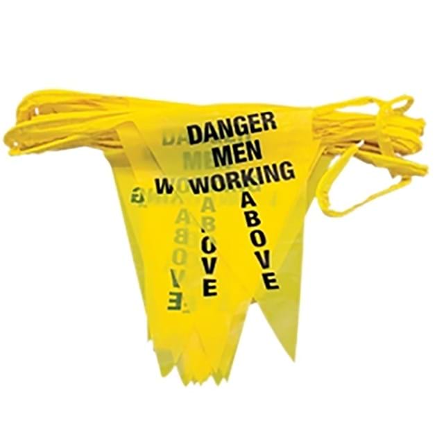 Yellow Perimeter Warning Line Pennant Set w/ 60 ft. Rope and 40 Flags