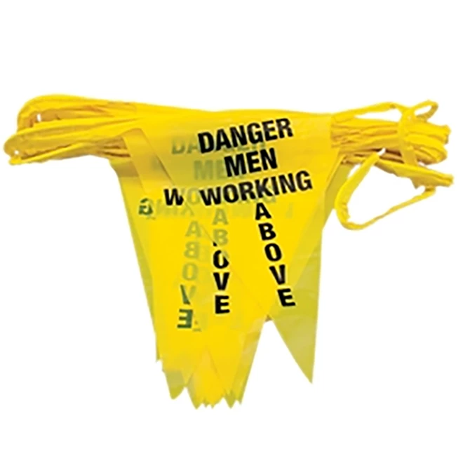 Tie Down 10067 Yellow Perimeter Warning Line Pennant Set w/ 60 ft. Rope and 40 Flags