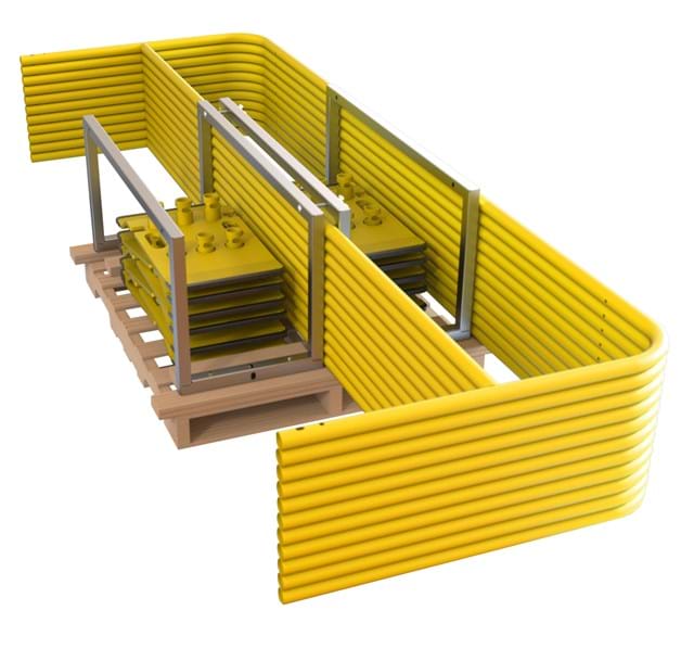 Stack Pallet Kit - 11 Yellow 5 ft. Guardrails & 12 UCC Bases