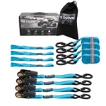 Tie Down 1 in. x 15 ft Blue Ratchet Strap 2200 lbs. Breaking Load, 4-Pack